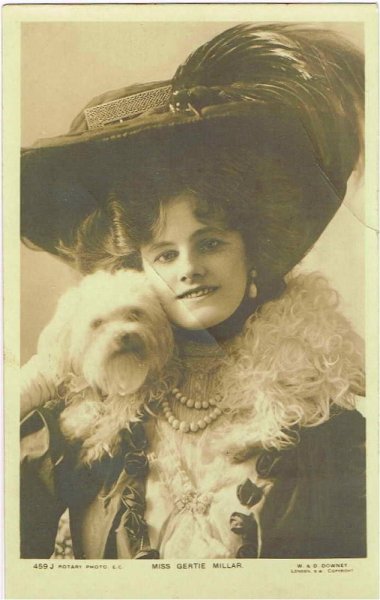 画像1: イギリス女優と犬　Gertie Millar  (1)