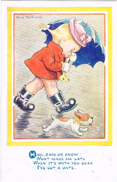 画像1: 悪天候の中を歩く女の子と犬　Vera Paterson (1)