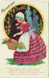 画像1: Postcard  お花を摘む女の子　1939年 (1)