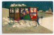 画像1: Postcard　New Year お金を運ぶ車　1909年 (1)