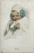 画像1: Postcard　アンティークポストカード　羊の玩具と赤ちゃん　Bessie Pease Gutmann　（未使用） (1)