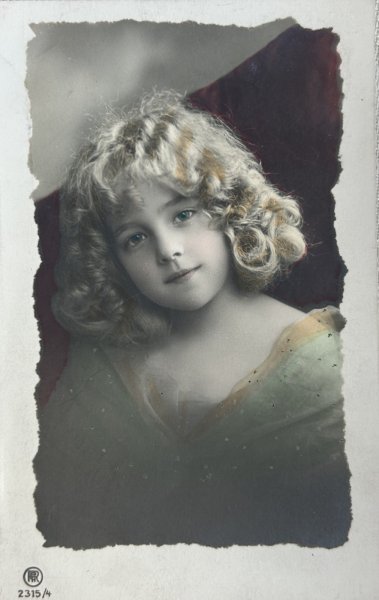 画像1: Postcard    アンティークポストカード　女の子　写真　 Grete Reinwald ベルギー1912年 (1)