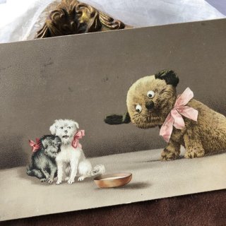 フランダースの犬 ミルク缶を運ぶ犬たちと女性 - Snowdrop Postcards