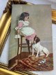 画像2: Postcard　アンティークポストカード  反省中の女の子と犬　アメリカ1913年 (2)