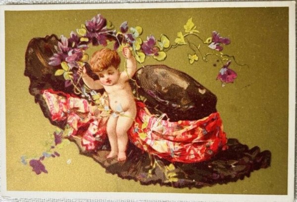 画像1: Vintage trade card  アンティークトレードカード　帽子の妖精　 (1)