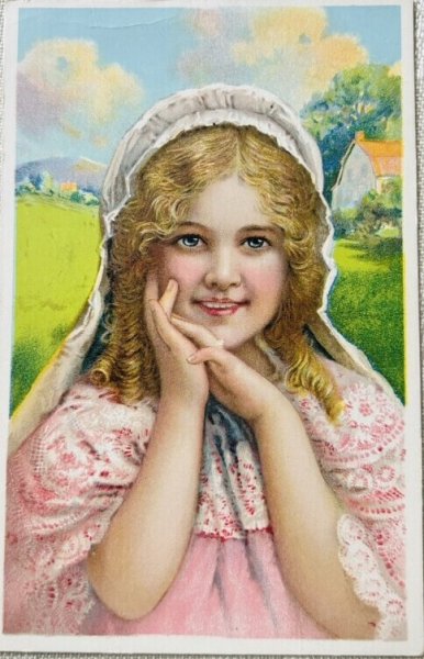 画像1: Vintage trade card  アンティークトレードカード　女の子　 (1)