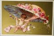 画像1: Vintage trade card  アンティークトレードカード　帽子の妖精　ピンクのリボン (1)