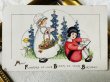 画像2: Postcard　アンティークポストカード　お花と子どもたち　デルフィニウム (2)