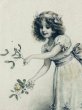 画像3: Postcard　アンティークポストカード　女の子　ヤドリギ　薔薇　M.M.VIENNE　フランス1908年 (3)