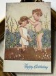 画像2: Greeting card　アンティークカード　女の子と男の子　Susan B Pearse　（未使用） (2)