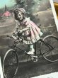 画像3: Postcard    アンティークポストカード　自転車に乗る女の子　　写真　フランス (3)