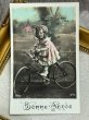 画像2: Postcard    アンティークポストカード　自転車に乗る女の子　　写真　フランス (2)