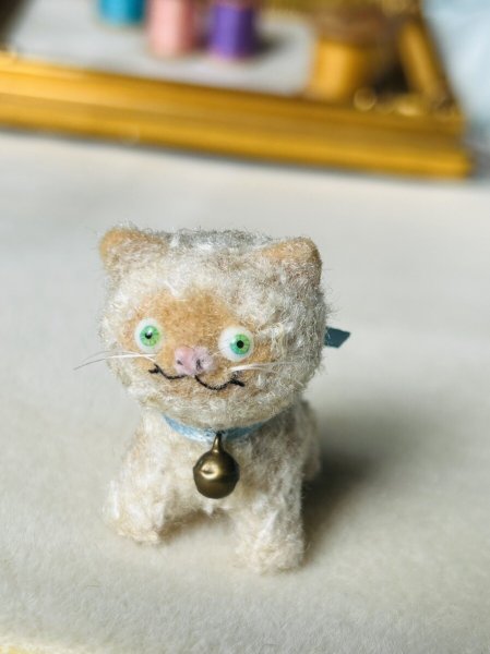 画像1: Vintage style Handmade miniature toy ハンドメイド　アンティーク風ミニチュア　アートドール　フィフィ猫　 (1)