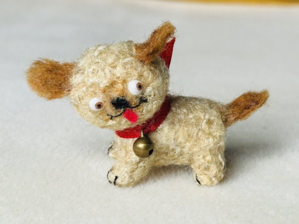 画像1: Vintage style Handmade miniature toy ハンドメイド　アンティーク風ミニチュアトイ　タビー犬　茶色　Tubby Dog (1)