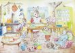 画像1: Postcard　ビンテージポストカード　うさぎさんのベイキングデー　Bunny's Baking Day by Jean Gilder　（未使用） (1)