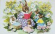 画像1: Postcard　ビンテージポストカード　うさぎさんのお話読み聞かせ会　Bunny Tales by Peggy Burton　（未使用） (1)