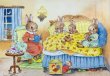 画像1: Postcard　ビンテージポストカード　うさぎさんのおやすみ前の時間　Bunny's Bedtime Story by Jean Gilder　（未使用） (1)